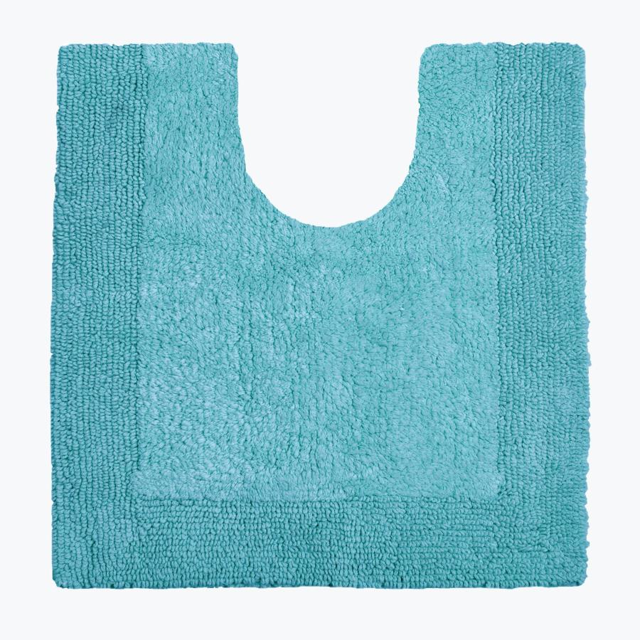 Turquoise Pedestal Mat - Cotton Toilet Mat Super Soft and Reversible