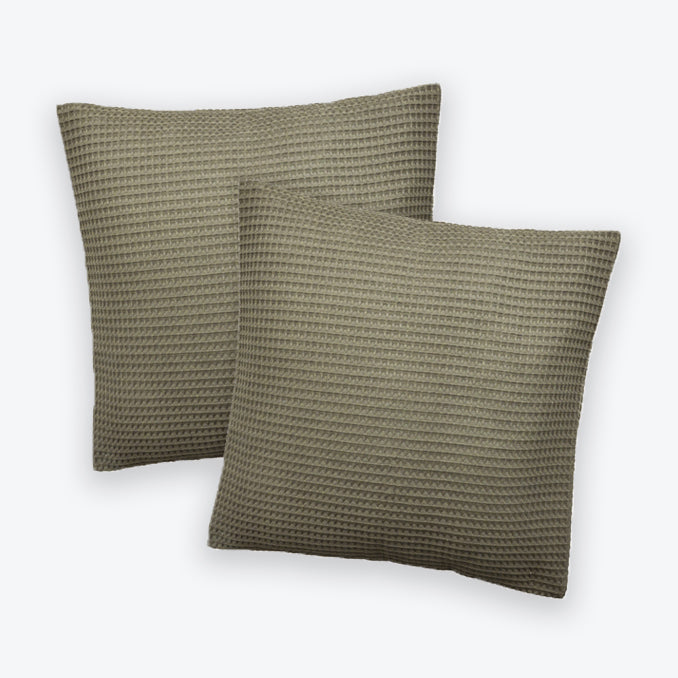 Hotel Waffle Cushion Covers - Two Pack