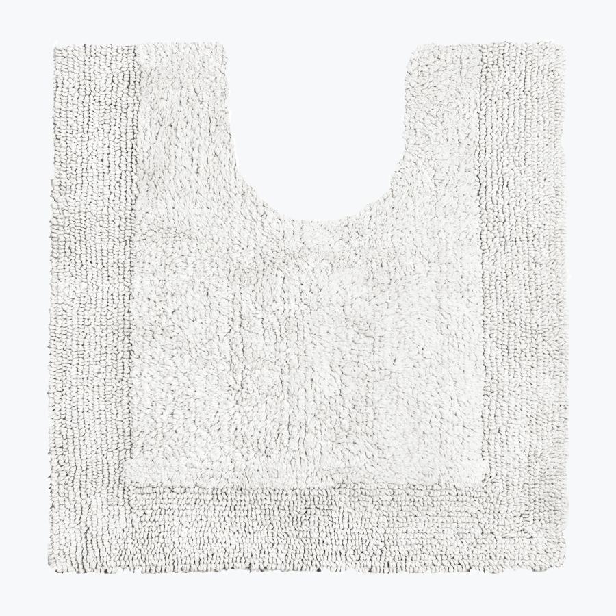 White Pedestal Mat - Cotton Toilet Mat Super Soft and Reversible