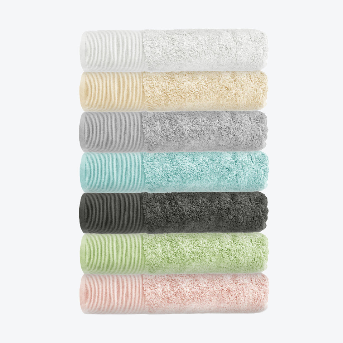 Bamboo bath towels - Stack of colours