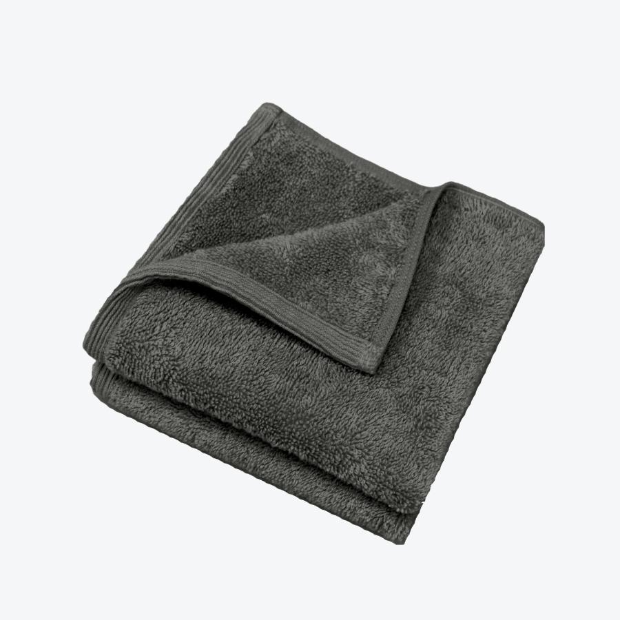 Charcoal bamboo face cloths made from bamboo fabric.