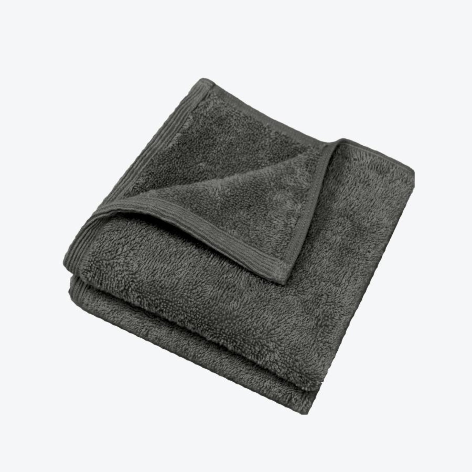 Charcoal bamboo face cloths made from bamboo fabric.