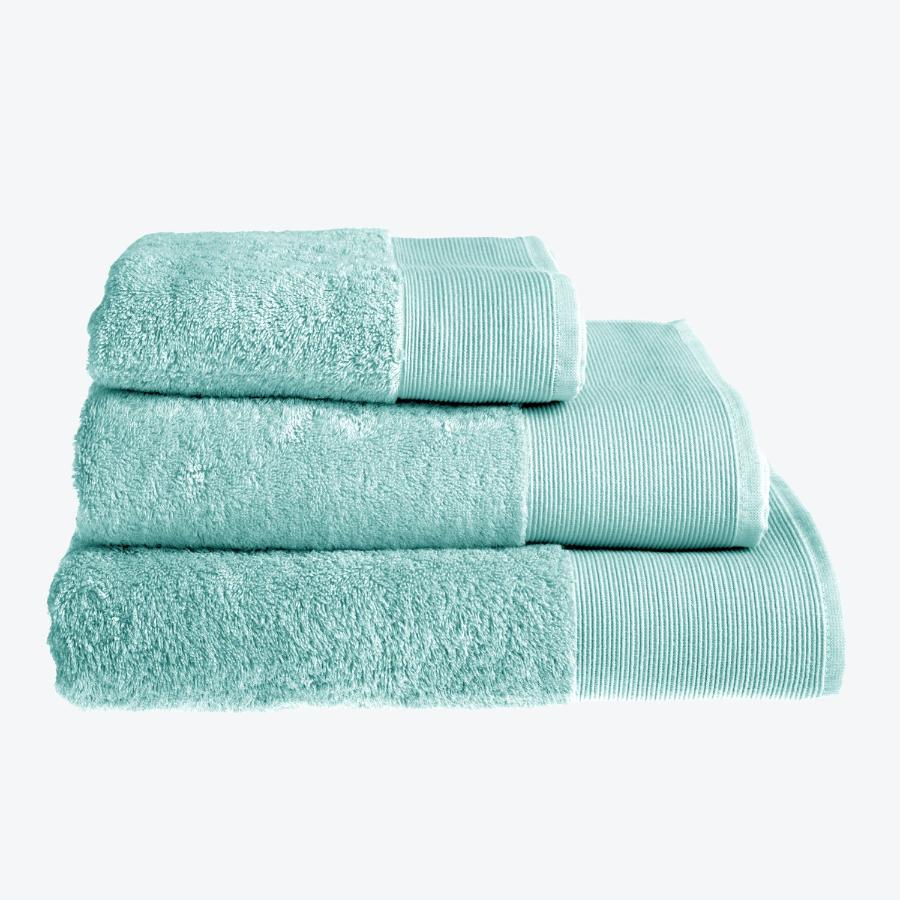 Duck egg bamboo towel set. Face cloth bamboo, bath sheets, hand towels and bath towels.