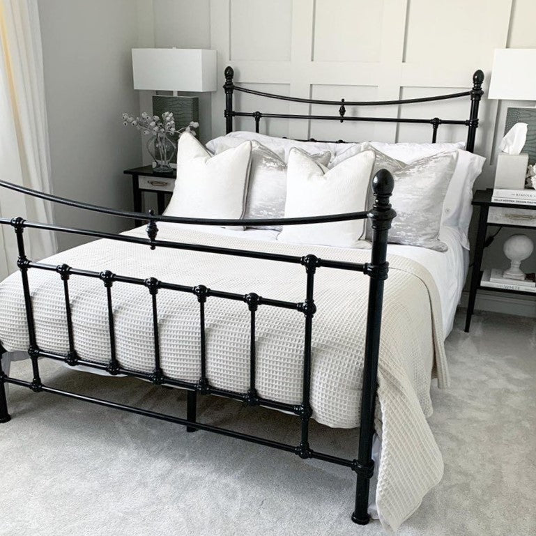 Neutral Taupe Waffle King Size Throw - Premium Cotton Bedspreads made from cotton.