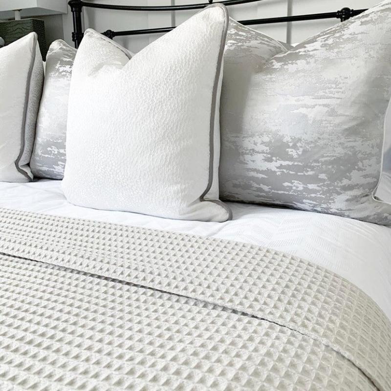 Taupe Waffle Throw - Premium Bedspread