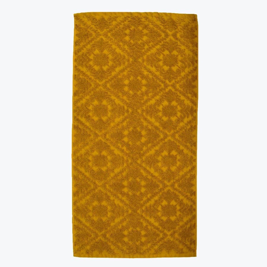 Tumeric Yellow Bath Towel - Textured Country House Design