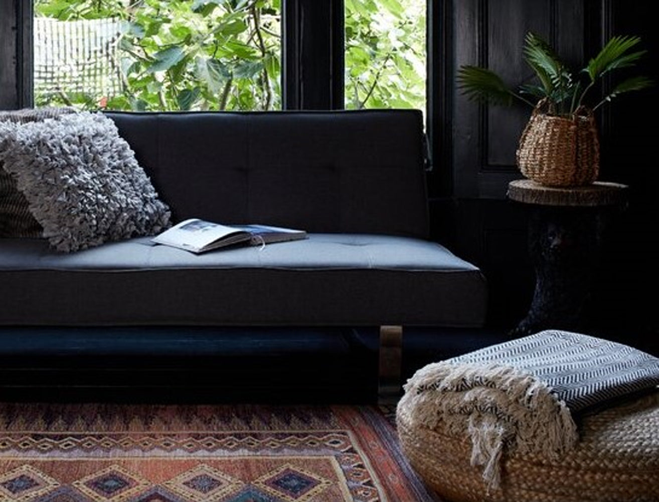 throws and blankets in a cosy living room