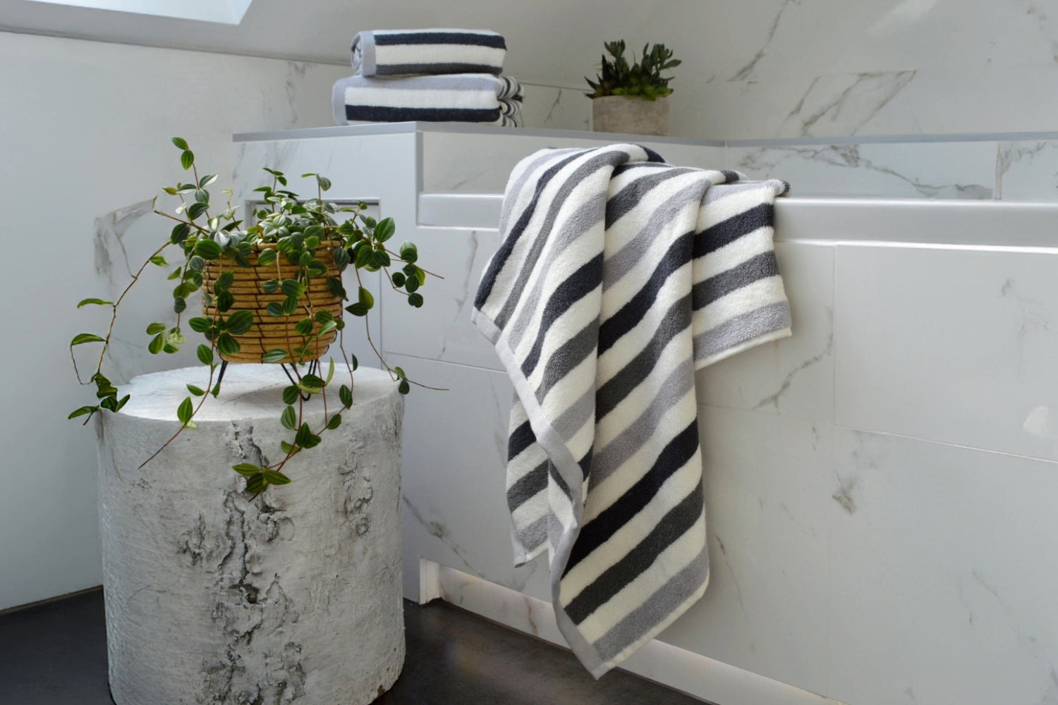 Monochrome Striped Towels