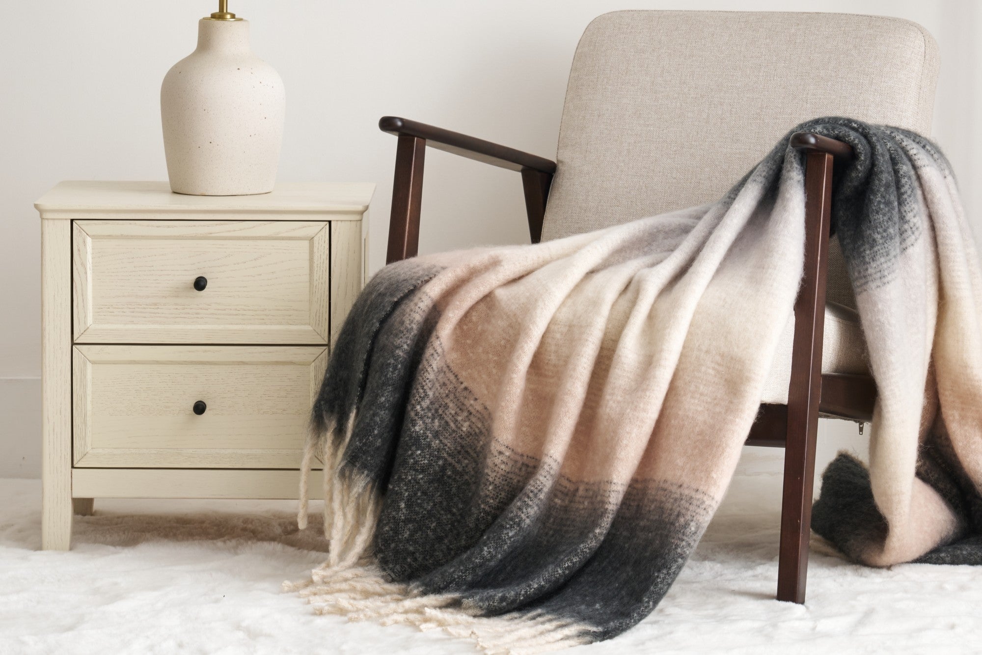 Mohair Throw Draped Over a Chair