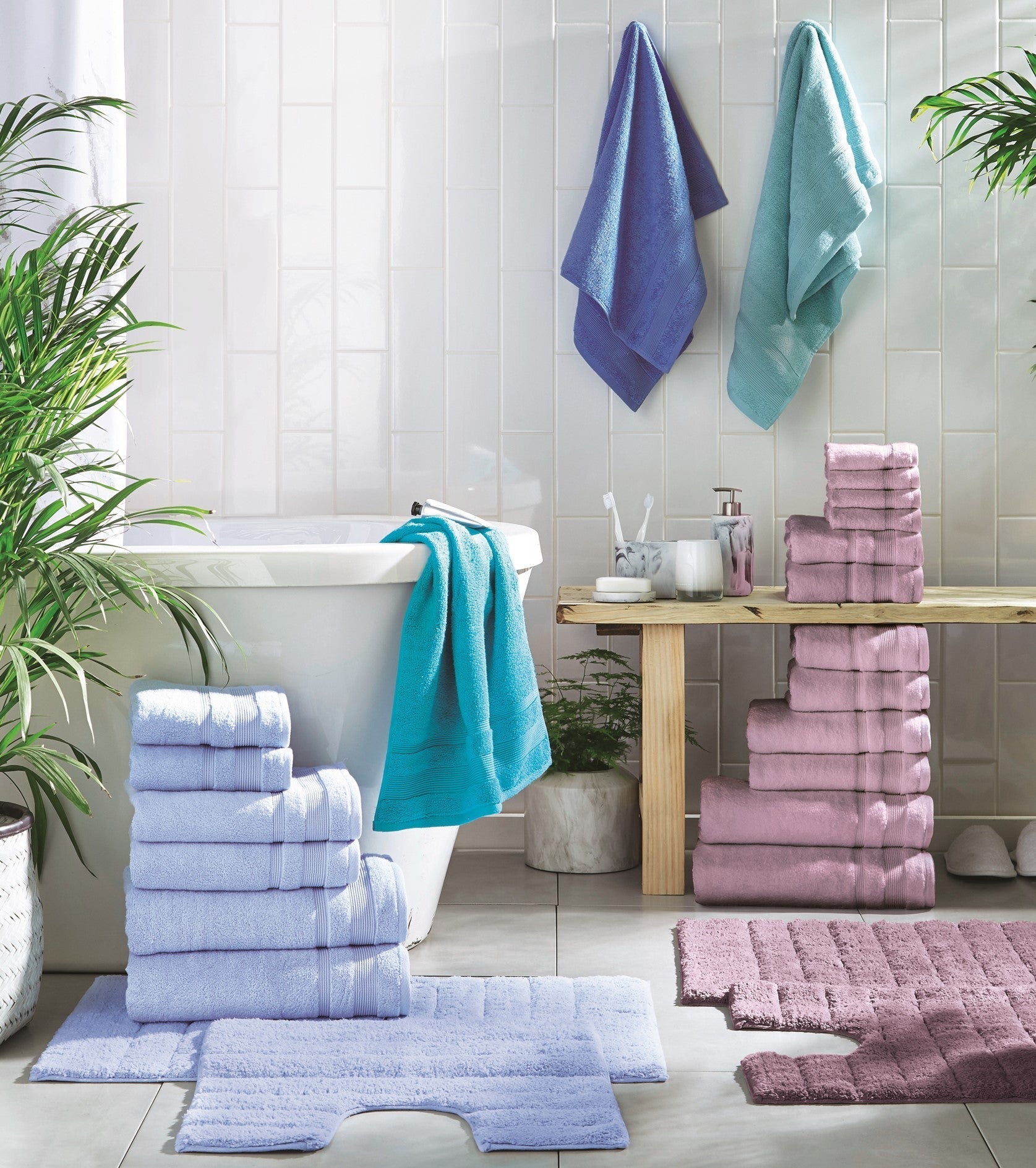 Zero twist towels made from Egyptian cotton.