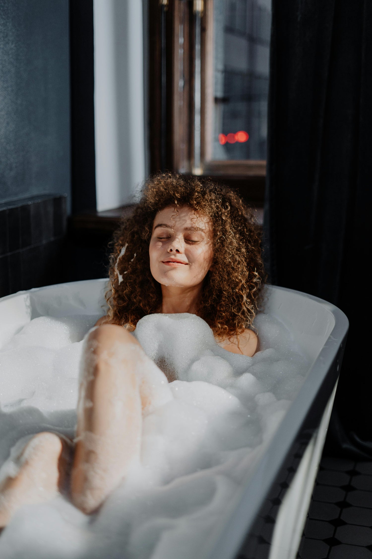 A bubble bath with lots of bubbles.