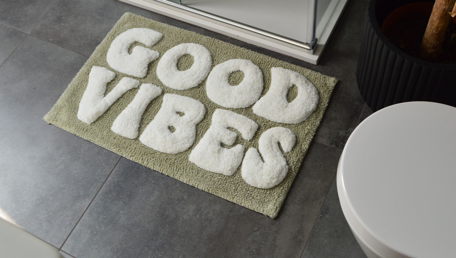 Fun and quirky slogan bath mats.