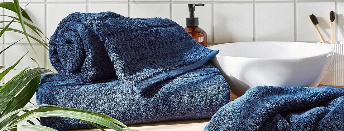 Bathroom towels - face cloths, hand towels, bath towels and bath sheets.