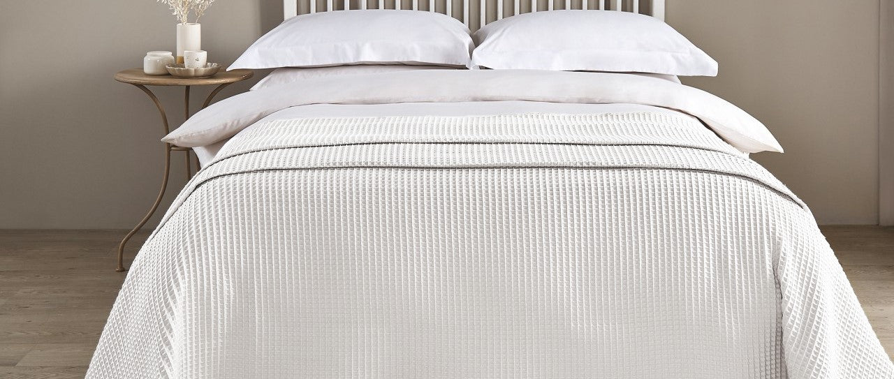 Waffle Bedspread for the bedroom or as a sofa throw in the living room.