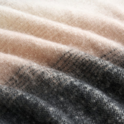 Ombre Faux Mohair Throw - Soft Fringed Blanket
