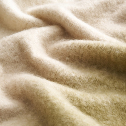 Ombre Faux Mohair Throw - Soft Fringed Blanket