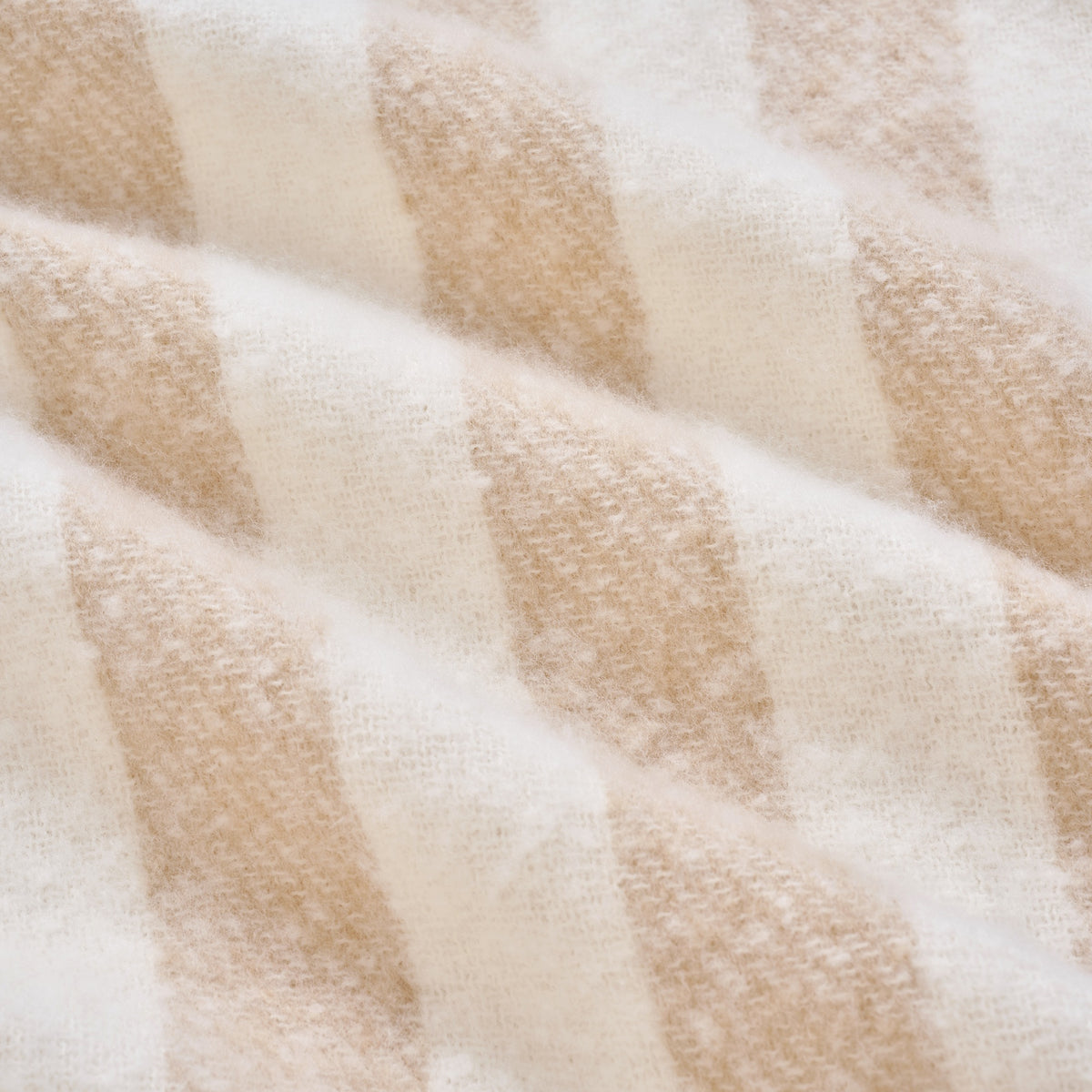 Striped Herringbone Throw - Faux Mohair