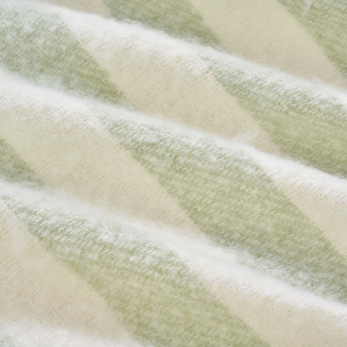 Striped Herringbone Throw - Faux Mohair