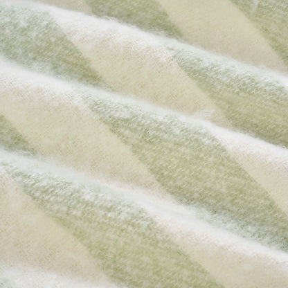Striped Herringbone Throw - Faux Mohair
