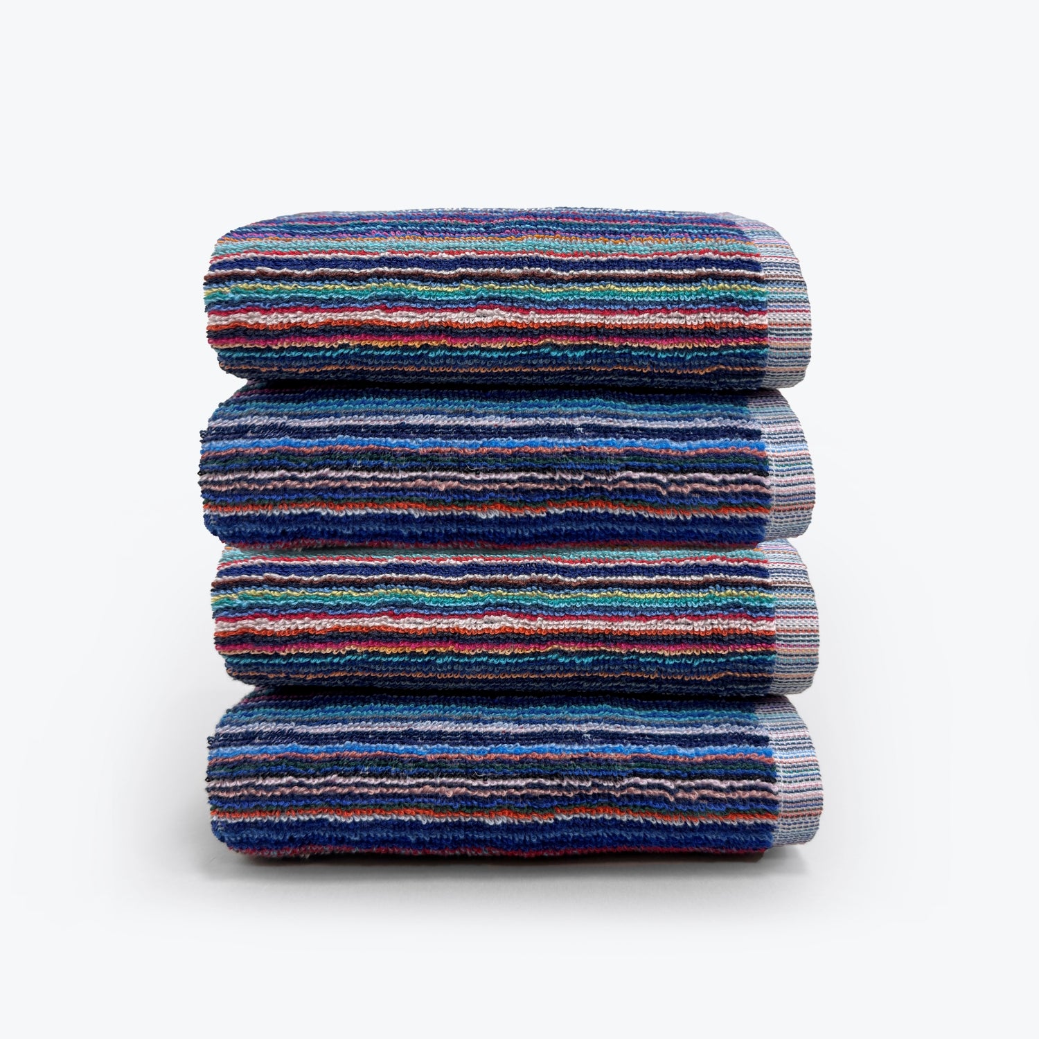 4pc hand towels set, recycled cotton striped sustainable towels