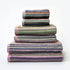 6pc towel set. Striped towels made from recycled cotton