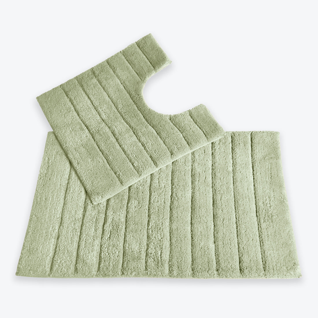Sage Green Bathroom Set - 2pc Bath Mat and Pedestal Mat
