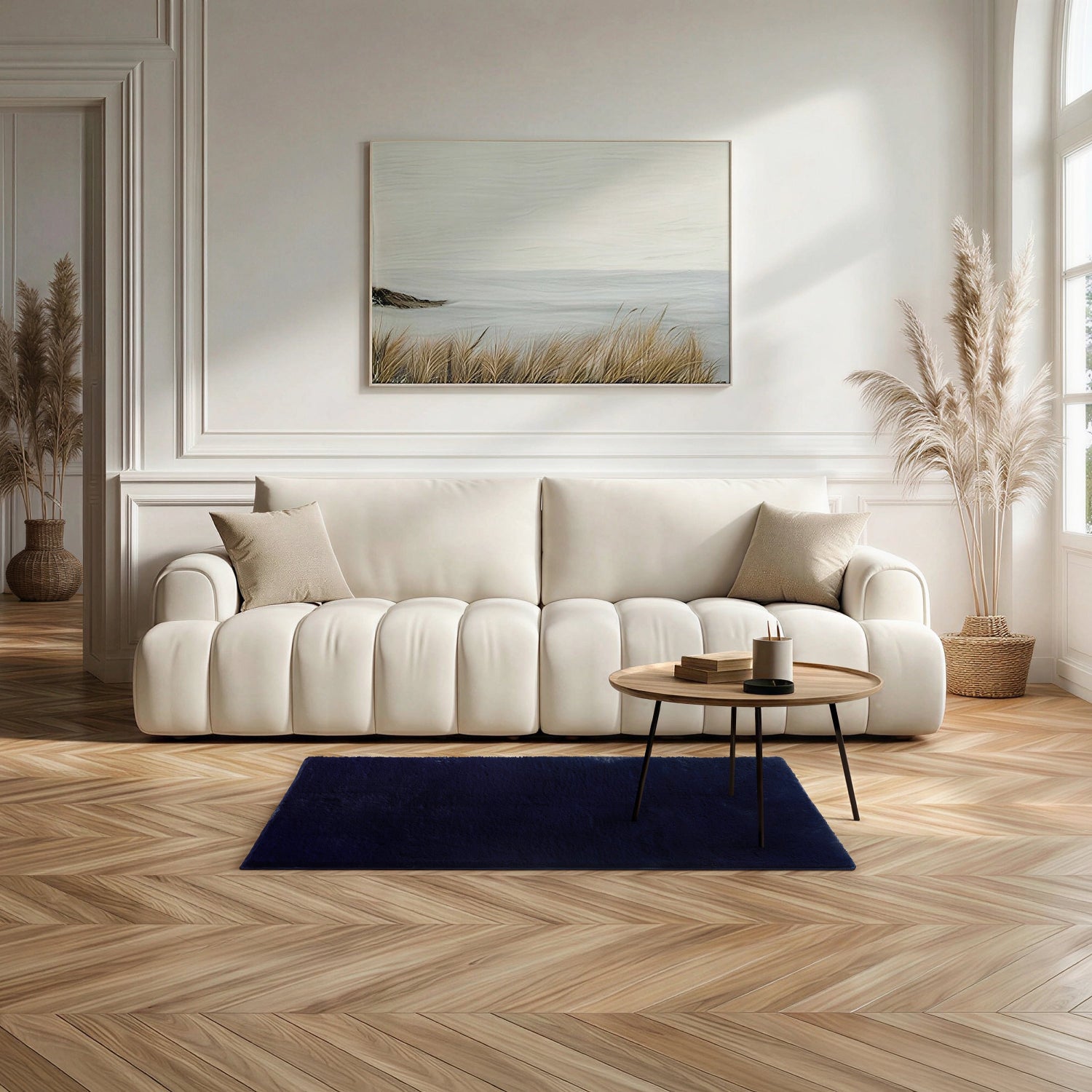 navy blue softie rug 80 x 150cm
