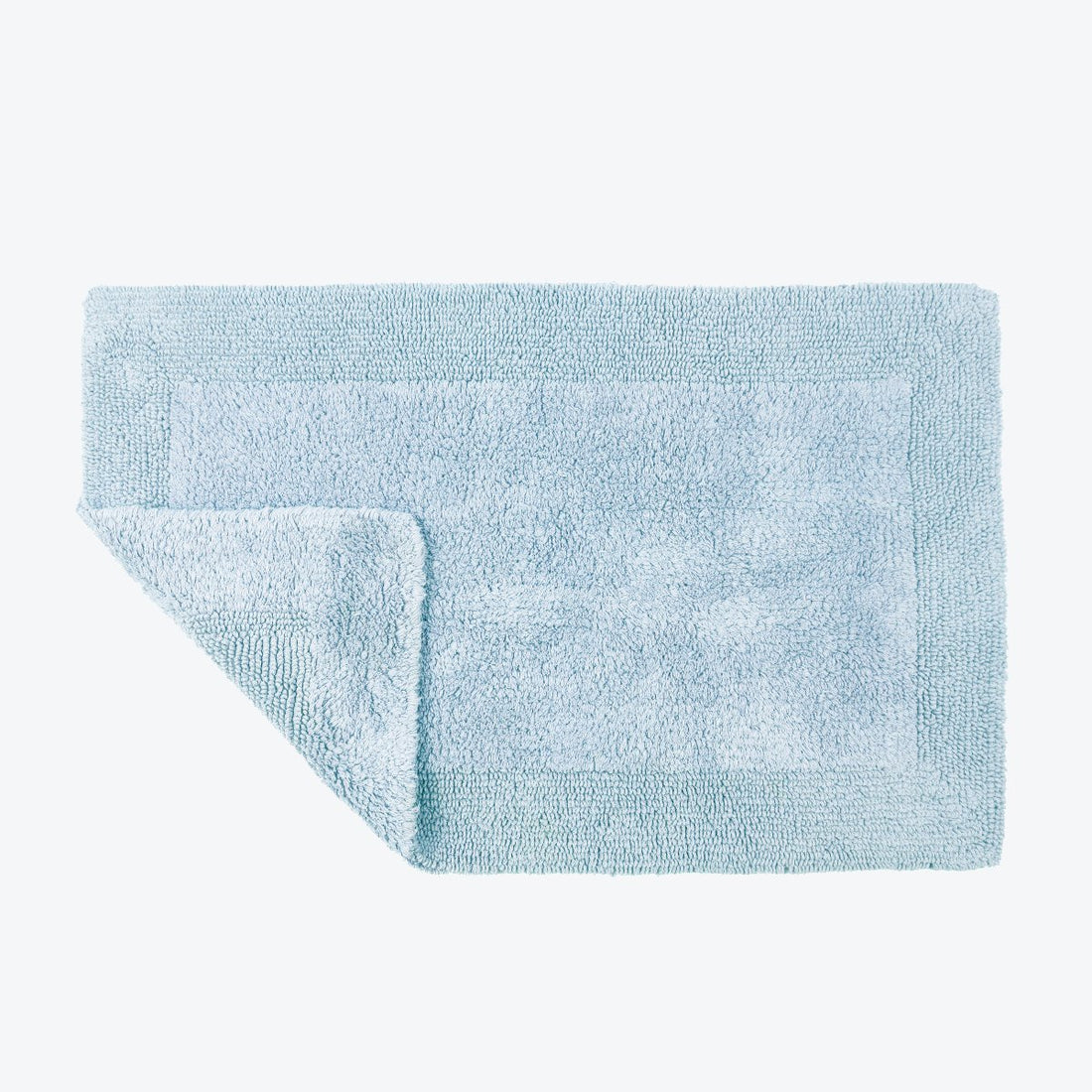 Baby blue Reversible Cotton Large Bath Mat - Luxury Thick Bathmat