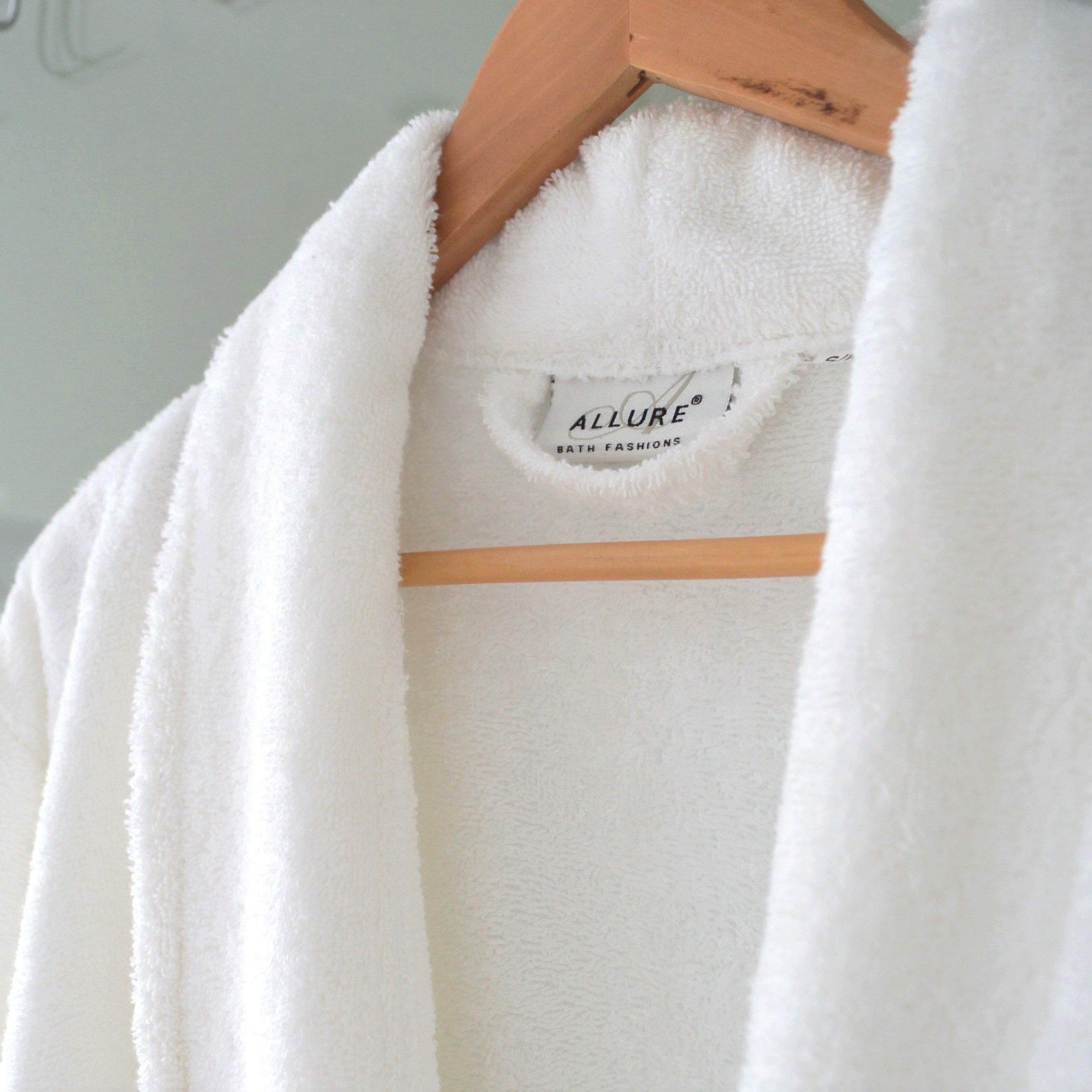 Allure Bath Fashions Towelling Dressing Gown White