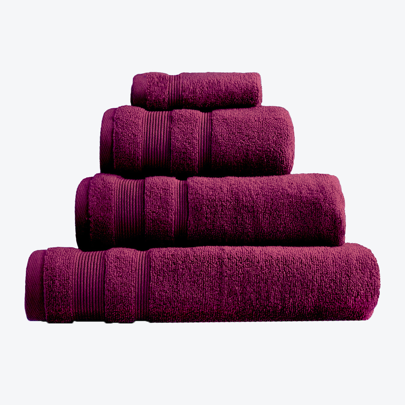 Beetroot Purple Egyptian Cotton Towel Bale Set - Premium Zero Twist Bathroom Towels (Hand Towel, Bath Towel, Bath Sheet, face Cloths).