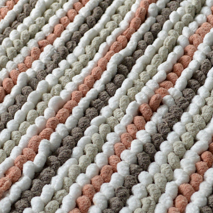 Blush Pink and Grey Chunky Bobble Mats Super Soft and Thick Luxury Hand Woven Bobbles.
