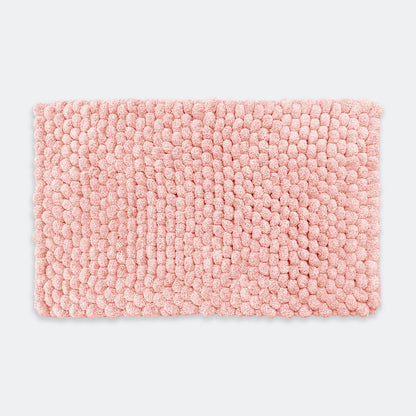 Blush pink textured bobble bath mat - super thick bathroom rugs.