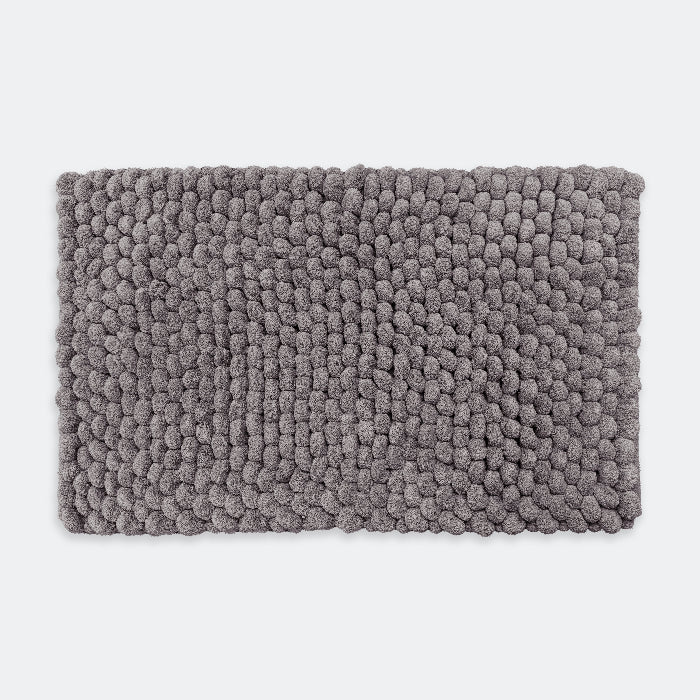 Dark grey bathroom mats in super thick chunky bobble design - extreme comfort. 
