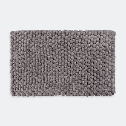 Dark grey bathroom mats in super thick chunky bobble design - extreme comfort. 