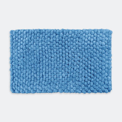Blue chunky bobble bath mat, extra large and comfy.