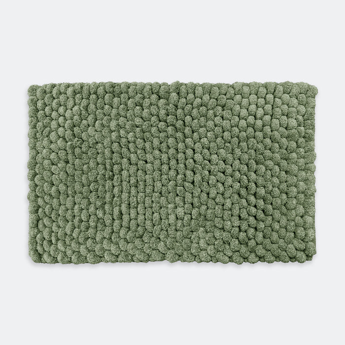 Olive green bathroom mats, super thick and chunky deep pile bath mats.