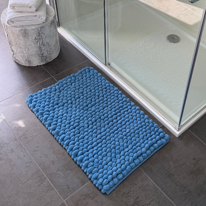 Blue giant bobble bath mat, super comfy and absorbent.