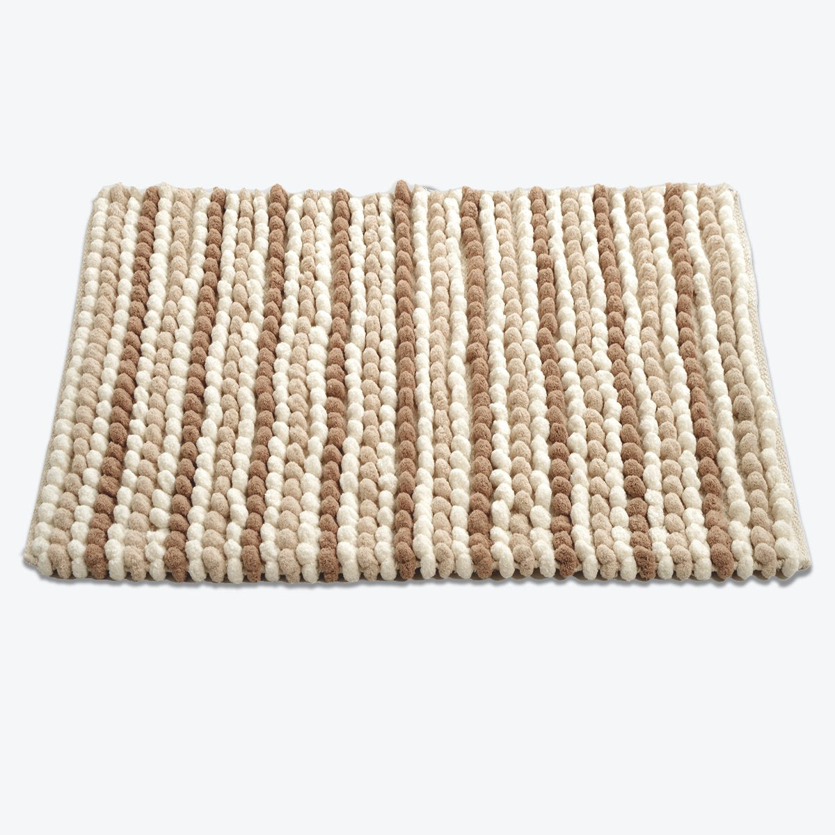 striped chunky bobble bath mat beige naturals