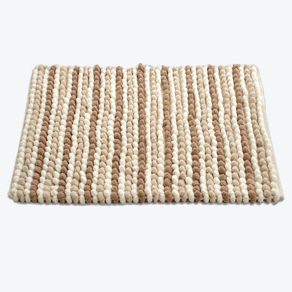 striped chunky bobble bath mat beige naturals