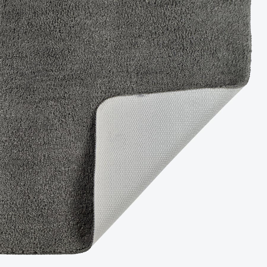 Dark grey Non Slip pedestal mat, luxury microfibre.