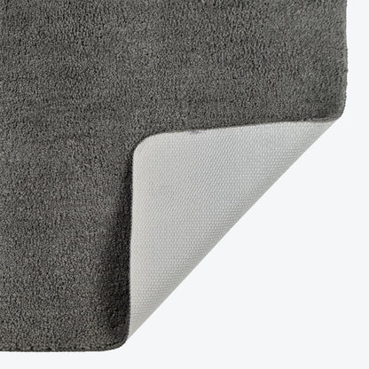 Dark grey Non Slip pedestal mat, luxury microfibre.