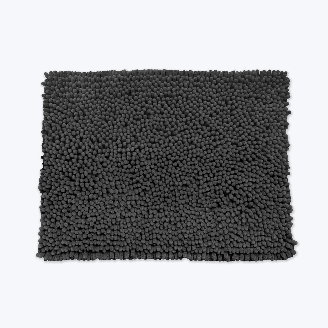 Charcoal grey chunky bobble bath mat, made from super plush chenille