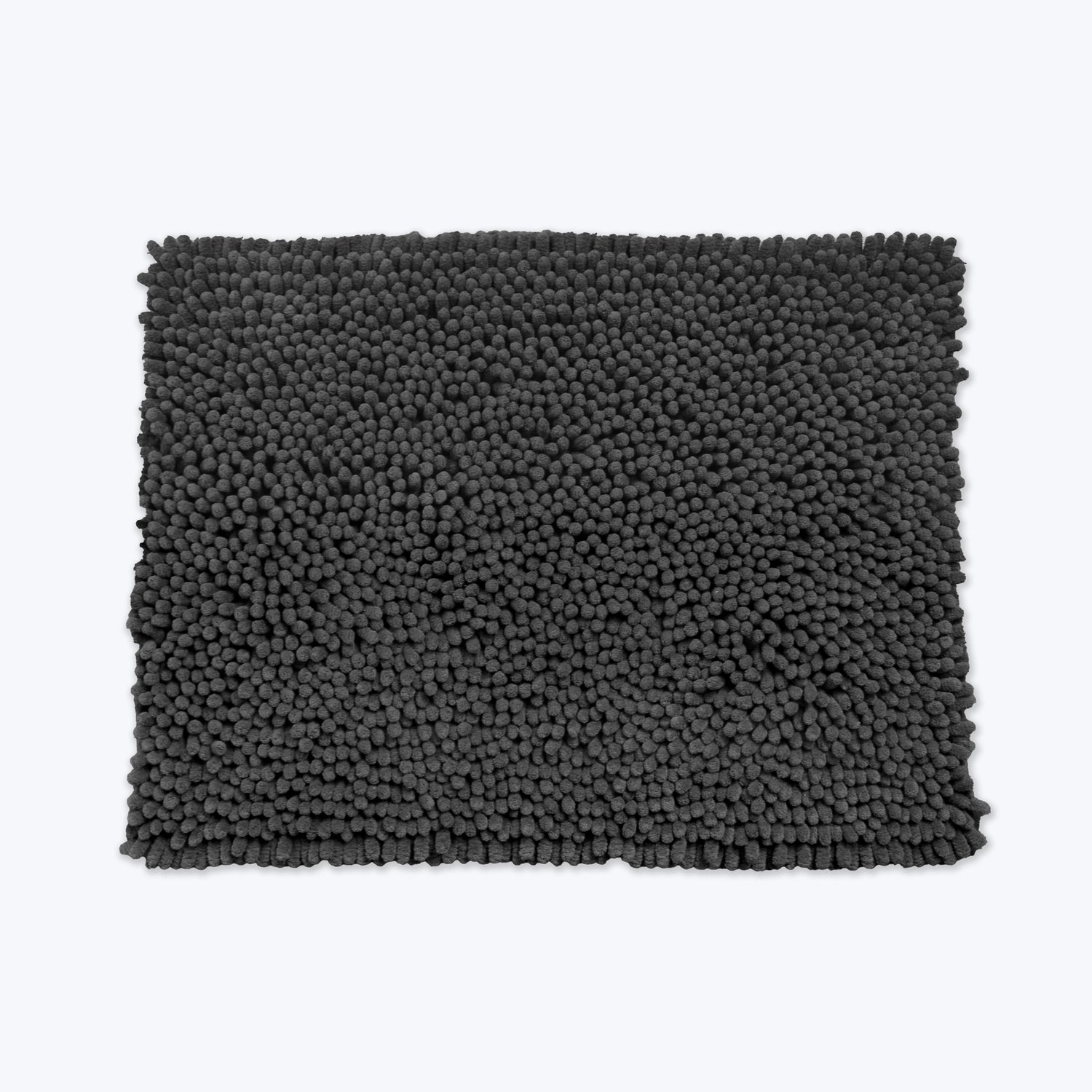 Charcoal grey chunky bobble bath mat, made from super plush chenille