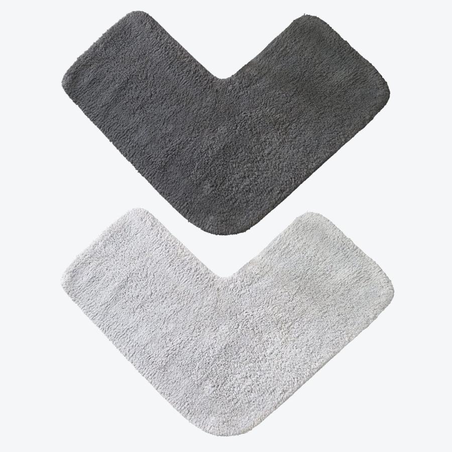 2pc grey shower corner mats