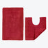 Cranberry red bathroom mats 2pc set, bath mat and toilet mat.