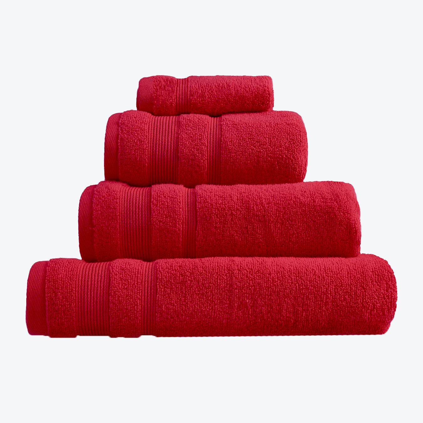 Cranberry Red Egyptian Cotton Towel Bale Set - Premium Zero Twist Bathroom Towels (Hand Towel, Bath Towel, Bath Sheet, face Cloths).
