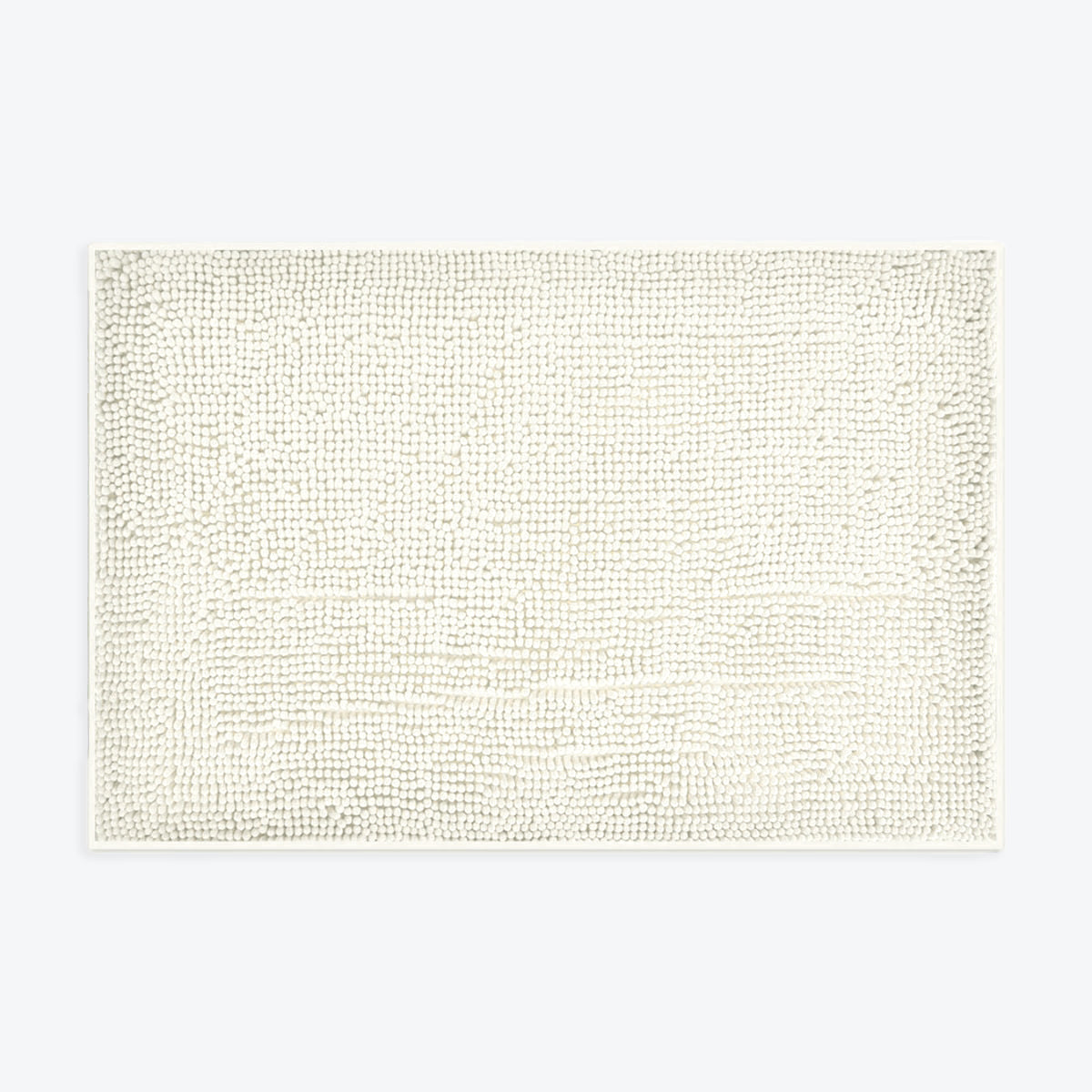 Cream non slip chenille bath mat