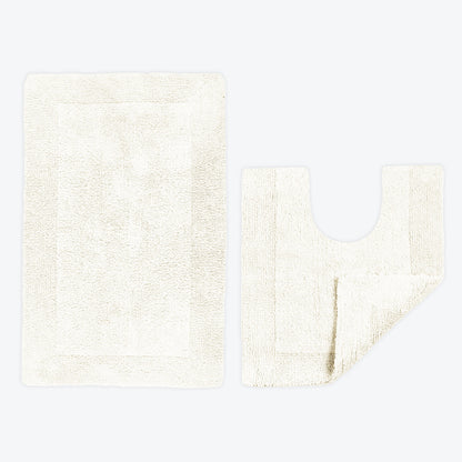 Cream bath ma and pedestal mat set.