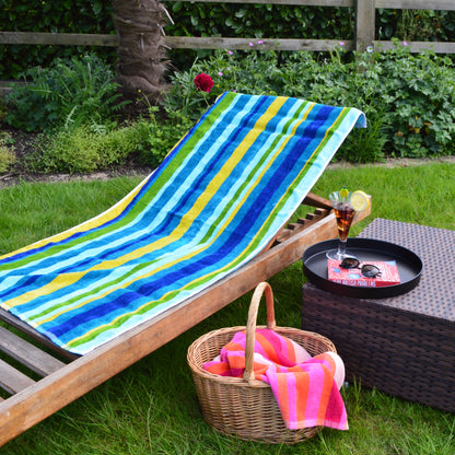 Blue/Green Stripey Beach Towel