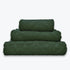 Dark Green Country Bathroom Towel Set - Floral Textured Towels in damask pattern.